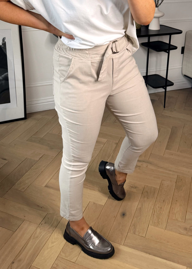 Belted Magic Pants - khaki-The Style Attic