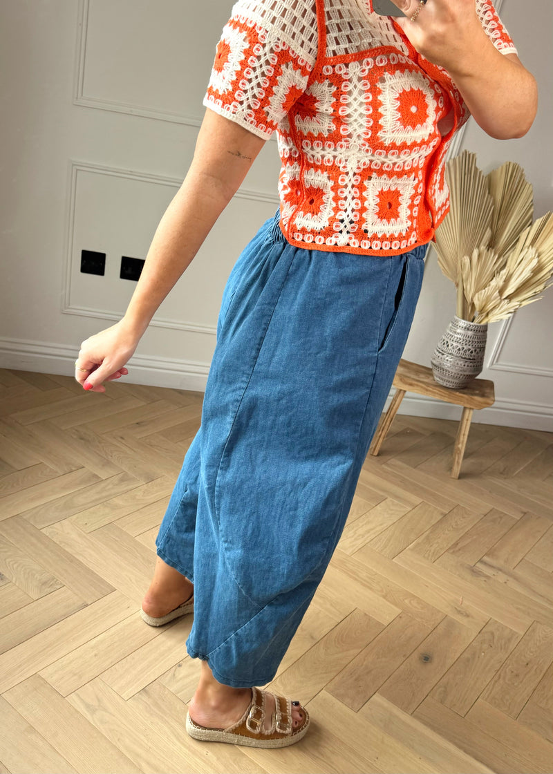 Elsie crochet top - tangerine-The Style Attic