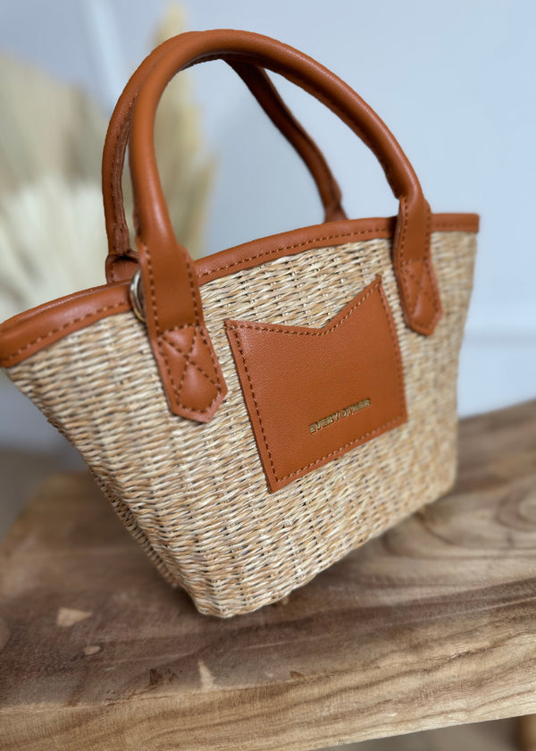 Every other mini straw bag - tan-The Style Attic