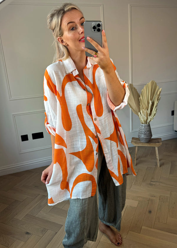 Massimo shirt - tangerine-The Style Attic
