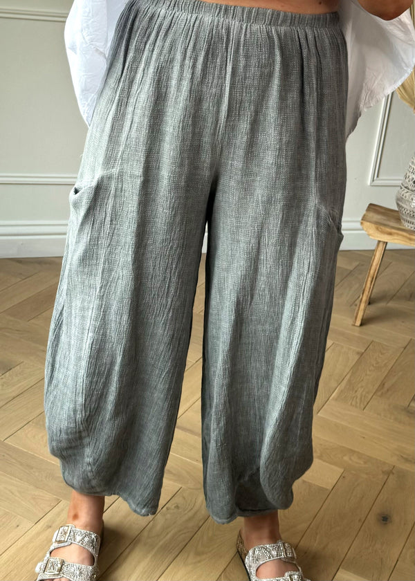 Nelson linen pants - slate-The Style Attic