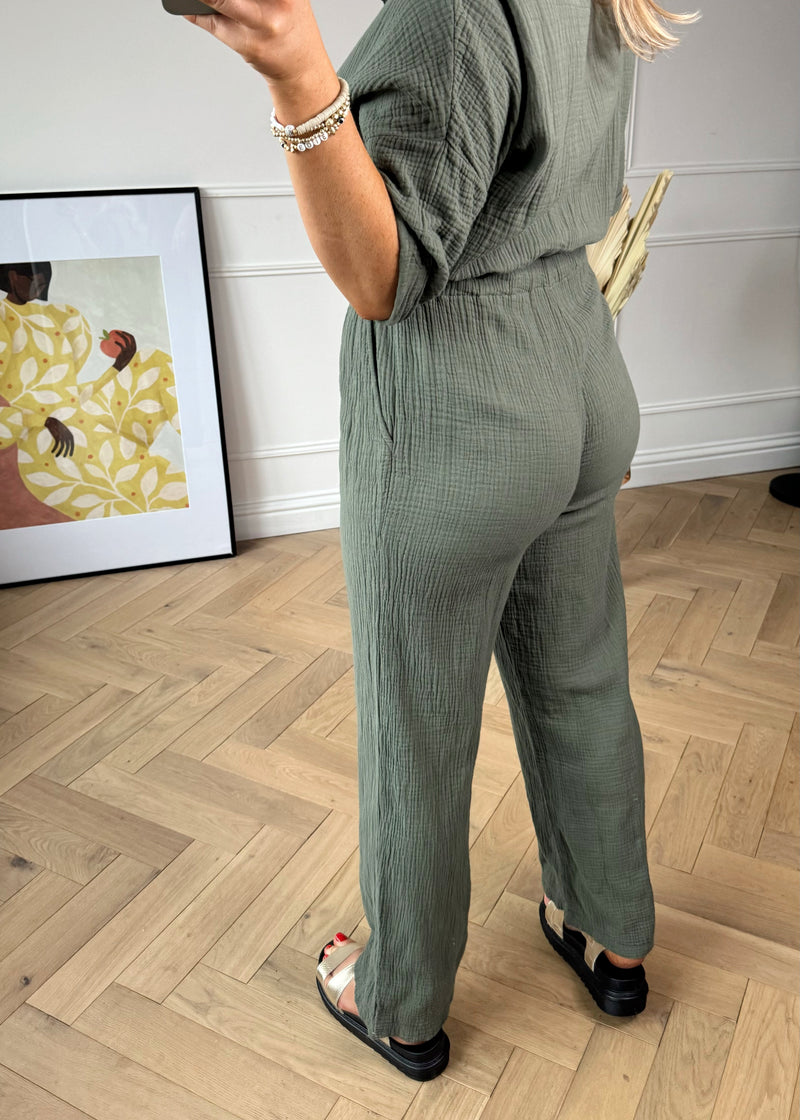 Porter cheesecloth jumpsuit - stone-The Style Attic