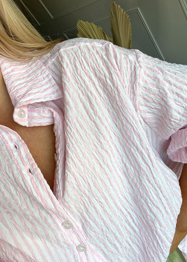Posey striped shirt - blush-The Style Attic