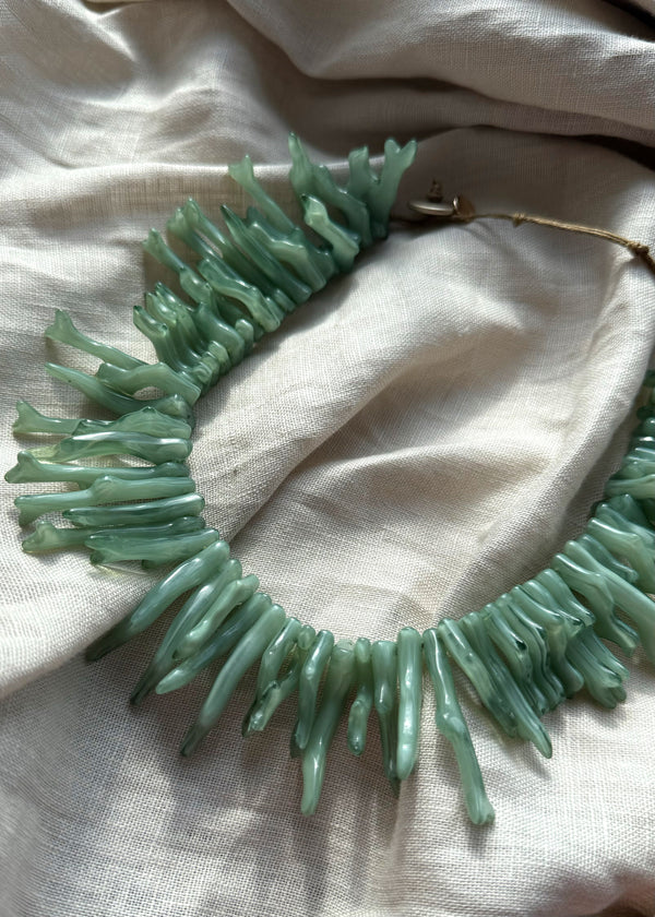 Statement reef necklace - sage-The Style Attic