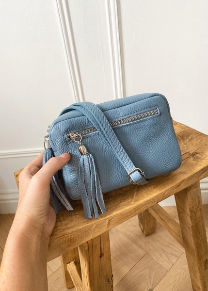 Leather Camera bag Cornflower The Style Attic