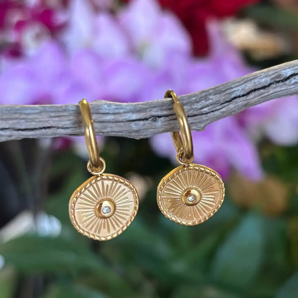 18ct gold plated earrings-The Style Attic