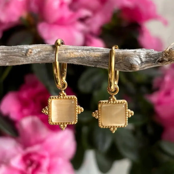 18ct gold plated earrings-The Style Attic