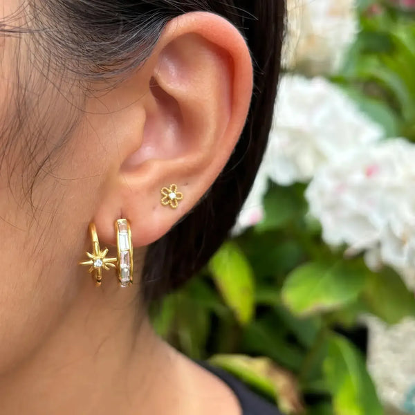 18ct gold plated earrings-The Style Attic
