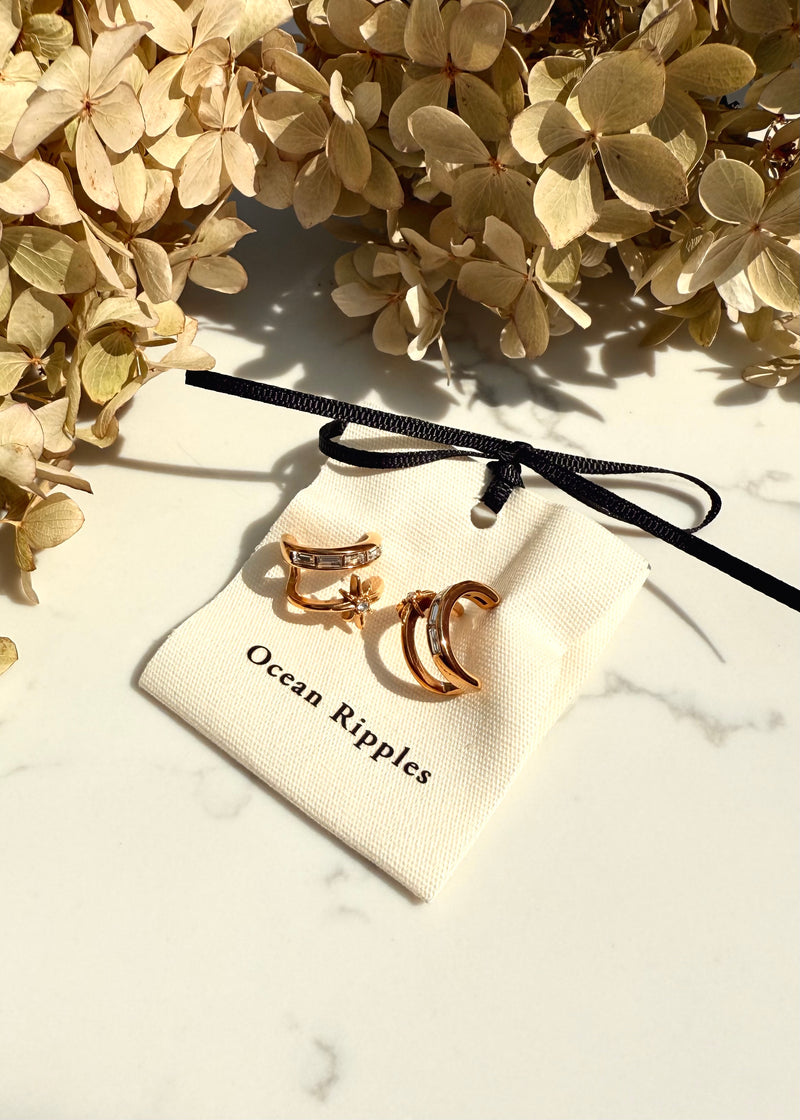 18ct gold plated earrings-The Style Attic