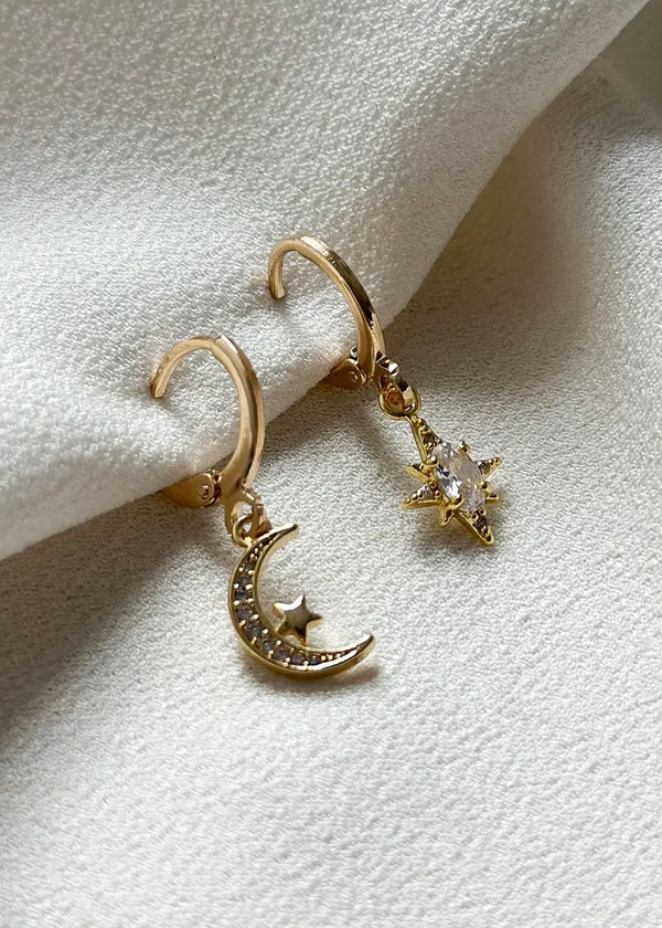 18ct gold plated earrings-The Style Attic