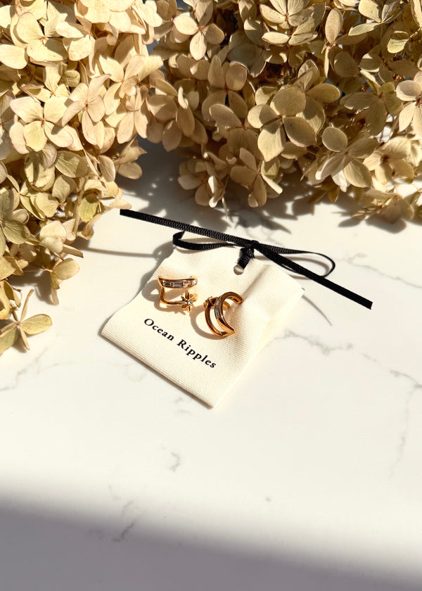 18ct gold plated earrings-The Style Attic