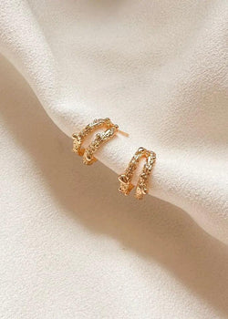 18ct gold plated earrings-The Style Attic
