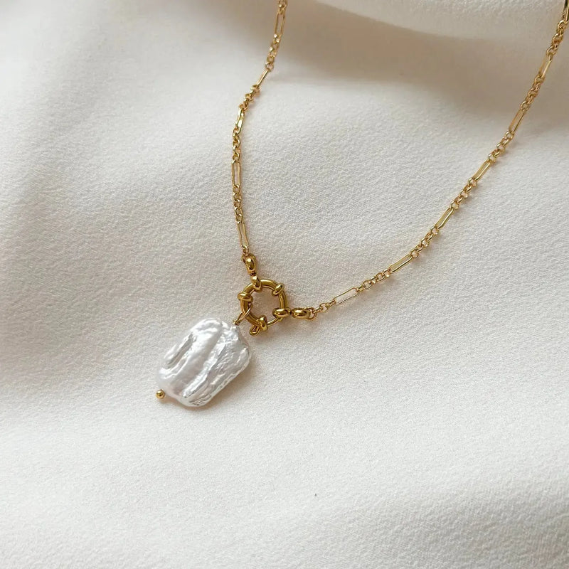 18ct gold plated necklace-The Style Attic