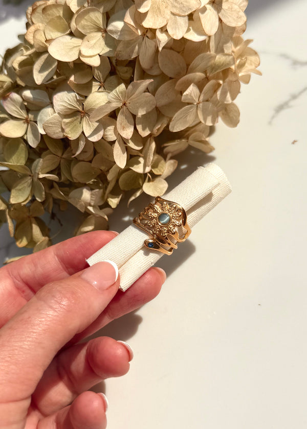 18ct gold plated ring-The Style Attic