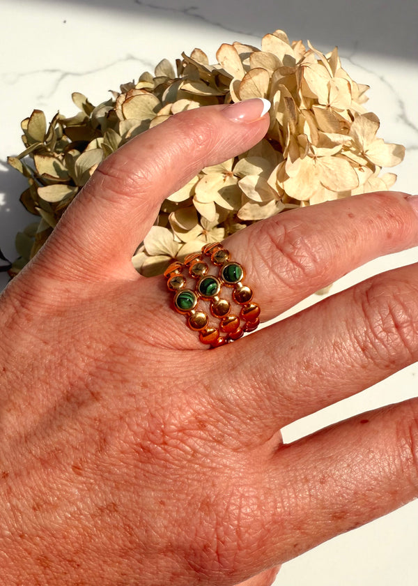 18ct gold plated ring-The Style Attic