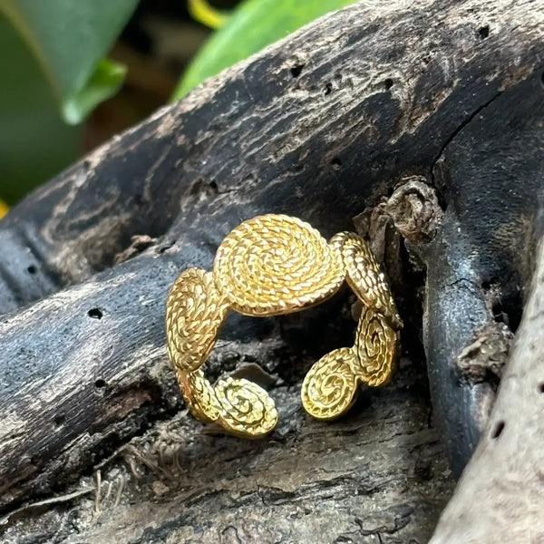 18ct gold plated ring-The Style Attic