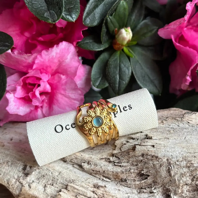 18ct gold plated ring-The Style Attic