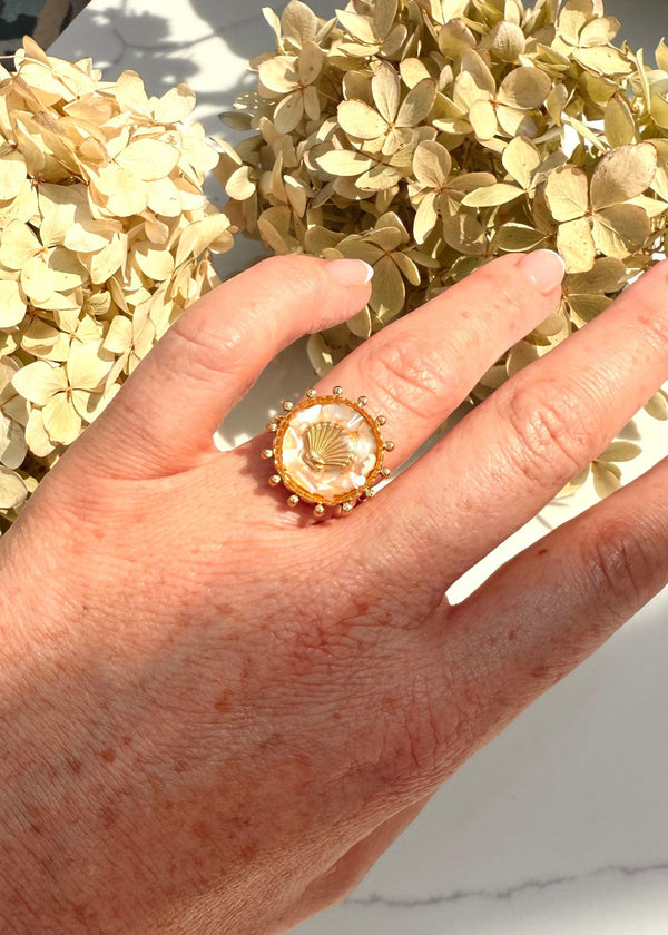 18ct gold plated ring-The Style Attic