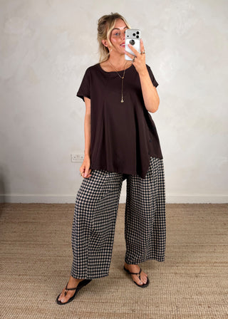 AW Bexley checked barrel leg trouser - one-The Style Attic