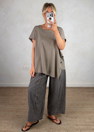 AW Bexley checked barrel leg trouser - one-The Style Attic