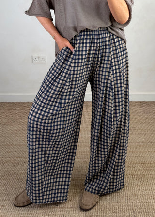 AW Bexley checked barrel leg trouser - one-The Style Attic