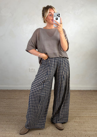 AW Bexley checked barrel leg trouser - one-The Style Attic