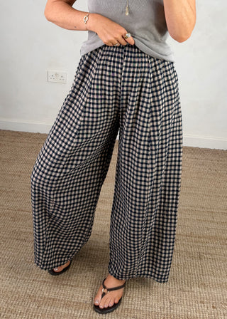AW Bexley checked barrel leg trouser - one-The Style Attic