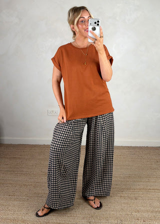 AW Bexley checked barrel leg trouser - one-The Style Attic