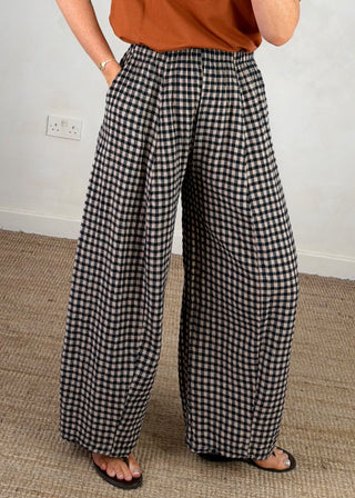AW Bexley checked barrel leg trouser - one-The Style Attic