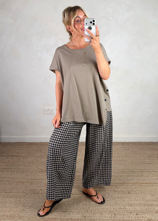AW Bexley checked barrel leg trouser - one-The Style Attic