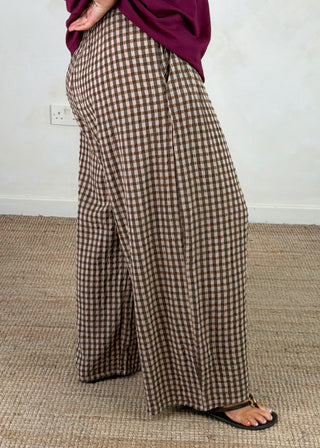 AW Bexley checked barrel leg trouser - three-The Style Attic