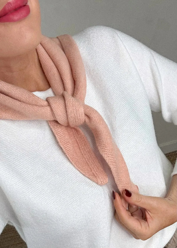 AW25 knitted neck tie - blush-The Style Attic