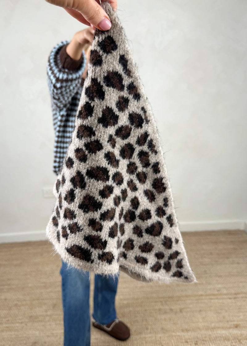 AW25 knitted neck tie - leopard-The Style Attic
