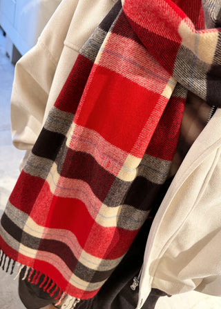 AW26 check scarf-The Style Attic