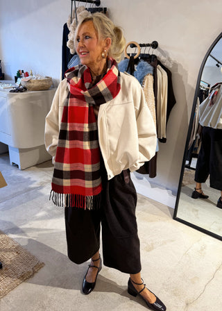 AW26 check scarf-The Style Attic