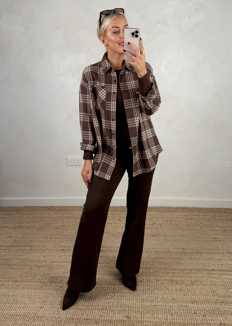 Adie checked shirt - chocolate-The Style Attic