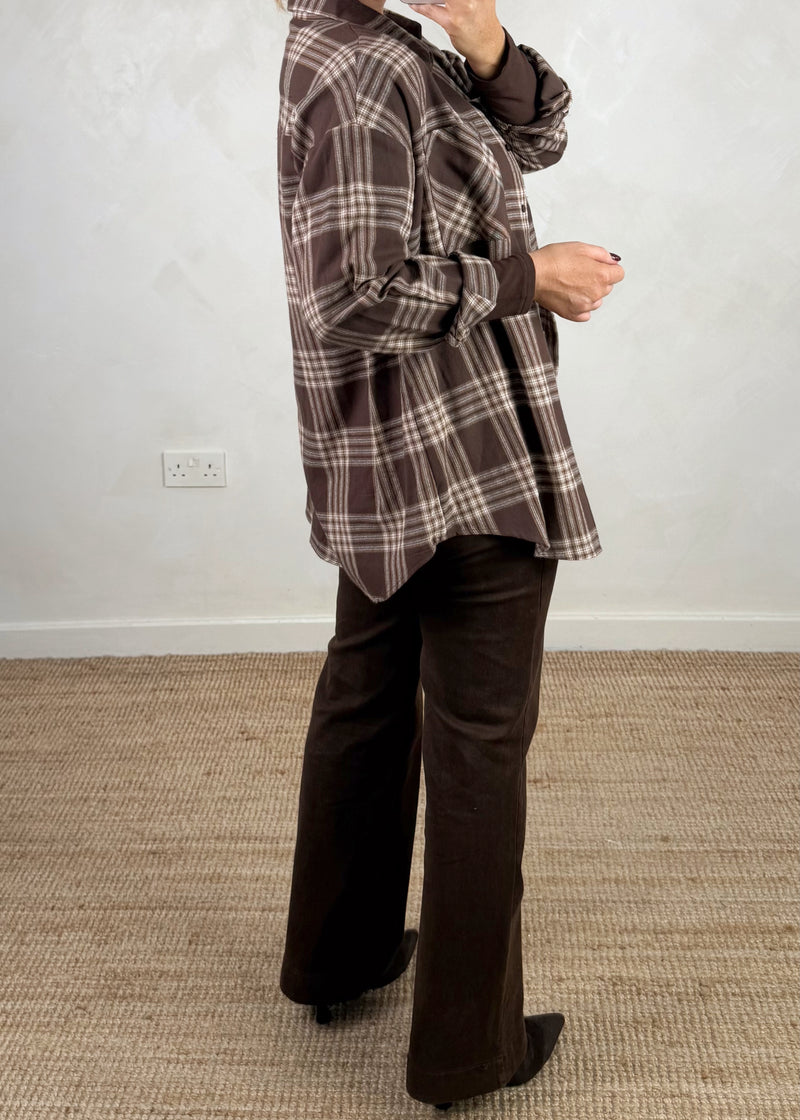 Adie checked shirt - chocolate-The Style Attic