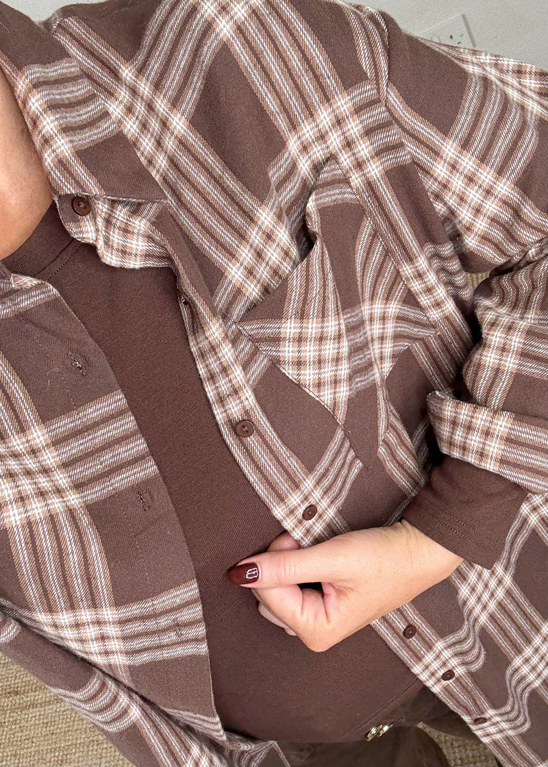 Adie checked shirt - chocolate-The Style Attic