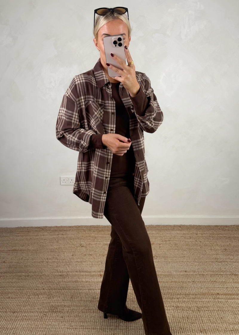 Adie checked shirt - chocolate-The Style Attic
