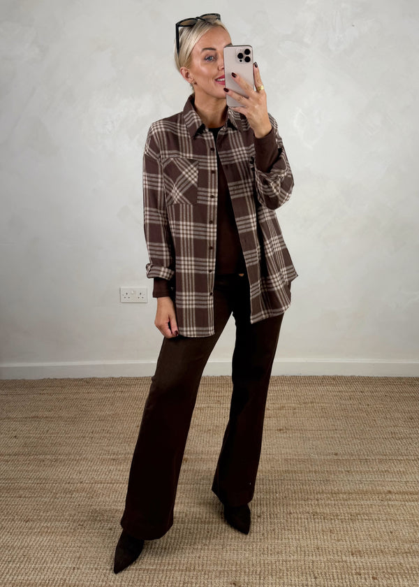 Adie checked shirt - chocolate-The Style Attic