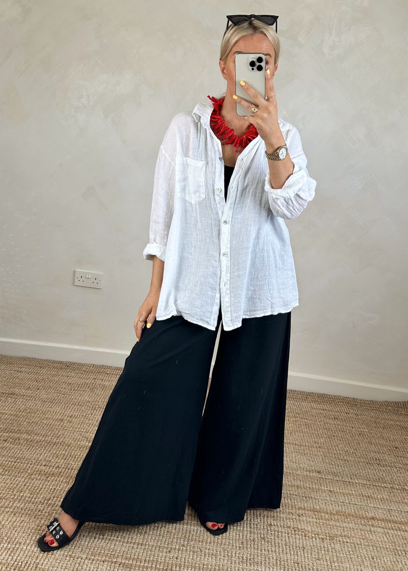 Adie linen shirt - white-The Style Attic