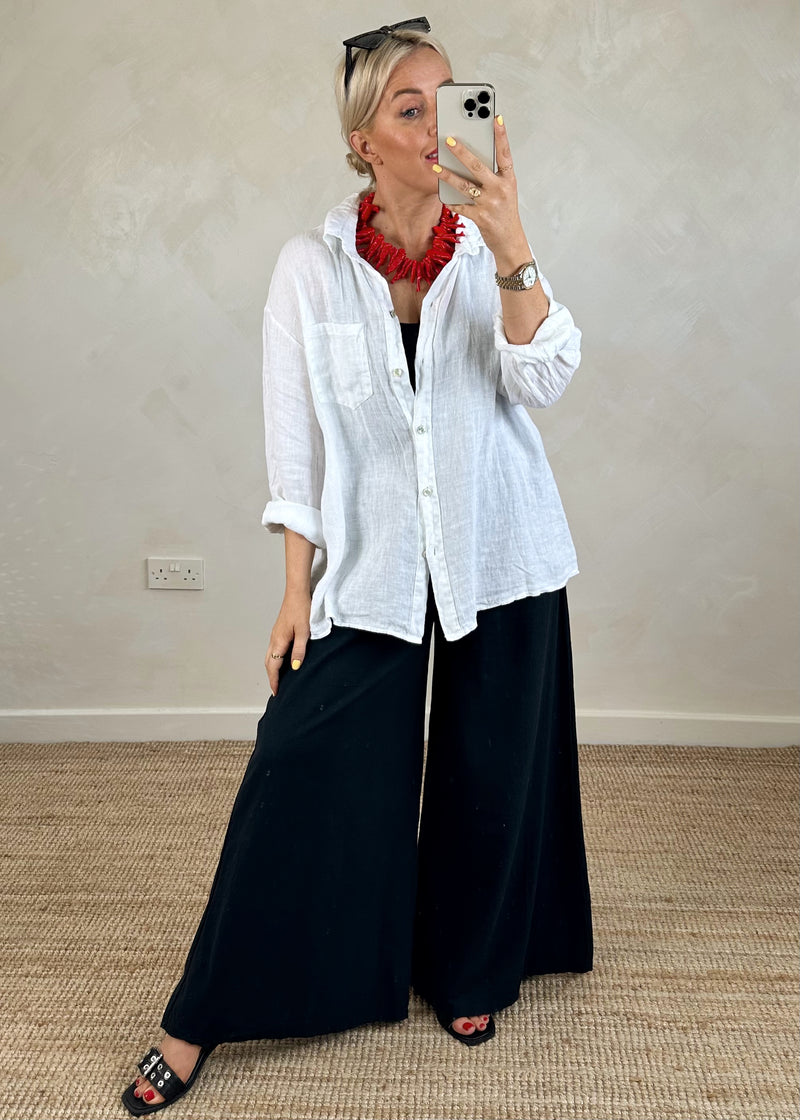 Adie linen shirt - white-The Style Attic