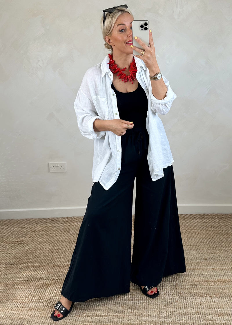 Adie linen shirt - white-The Style Attic