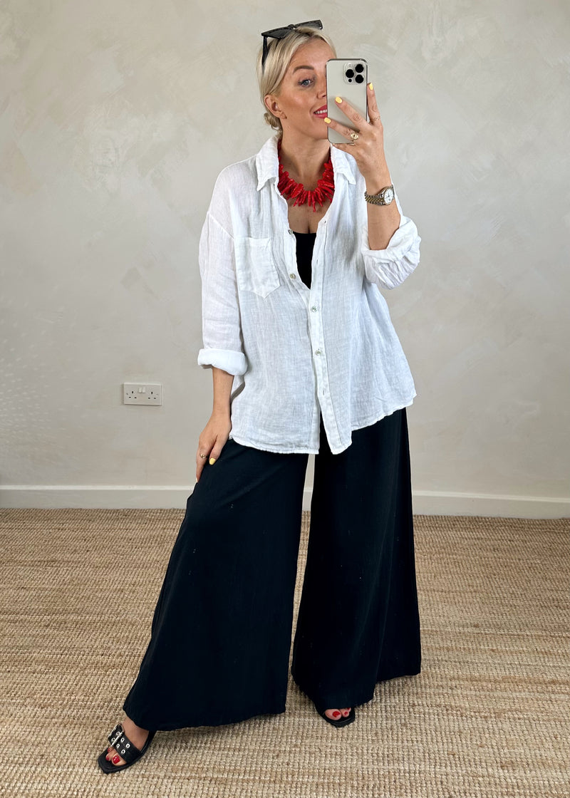 Adie linen shirt - white-The Style Attic