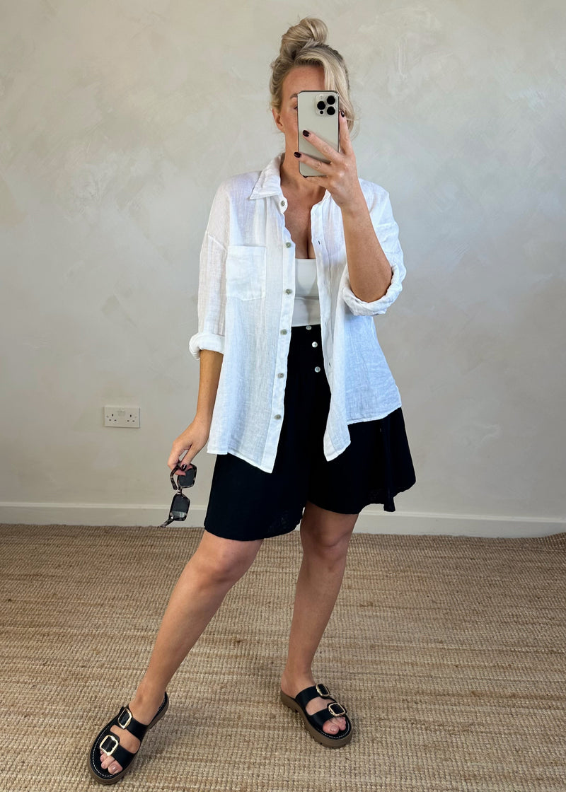 Adie linen shirt - white-The Style Attic