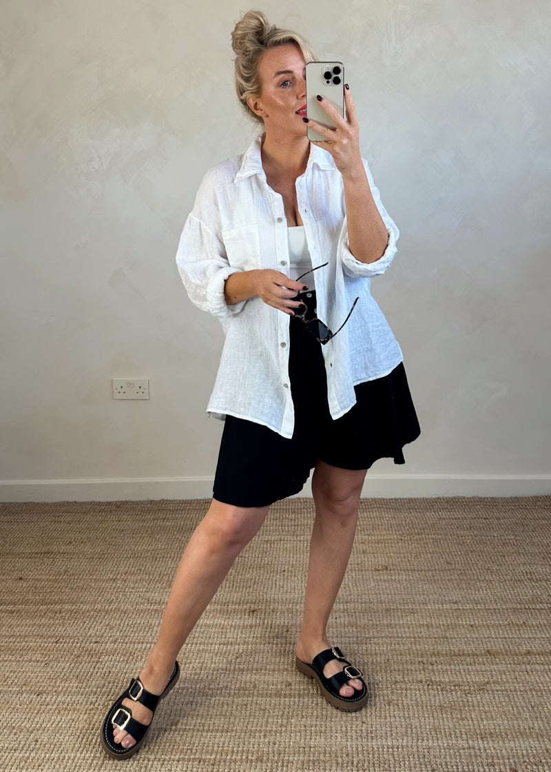 Adie linen shirt - white-The Style Attic