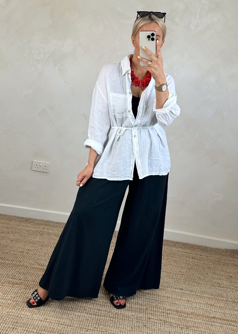 Adie linen shirt - white-The Style Attic