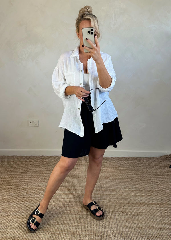 Adie linen shirt - white-The Style Attic