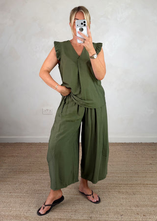 Aggy blouse - Khaki-The Style Attic