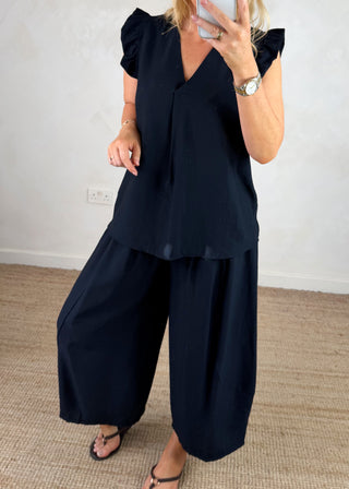 Aggy blouse - Navy-The Style Attic